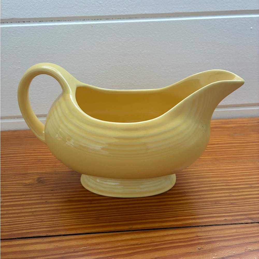 Vintage Yellow Ceramic Gravy Boat